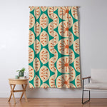 Atomic Dots Retro Midcentury Modern Pattern in Mid Mod Orange, Beige, and Turquoise Teal Window Curtain Gallery Image 1