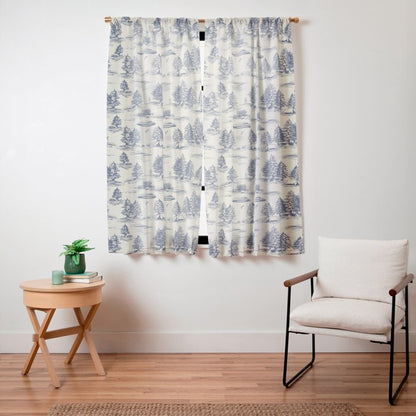 Alien Abduction Toile De Jouy Pattern in Blue Window Curtain Gallery Image 11