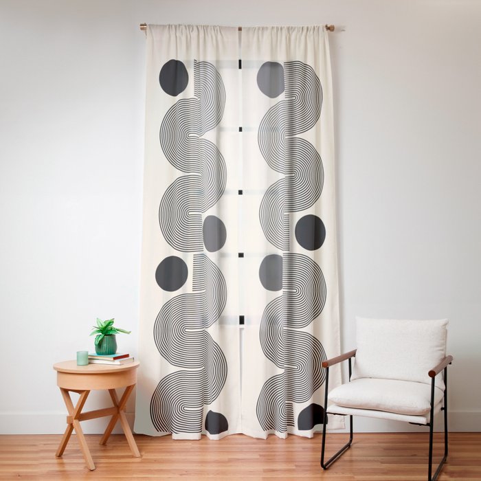 Abstraction_LINE_BLACK_DOT_VISUAL_ART_Minimlism_001A Window Curtain Gallery Image 16