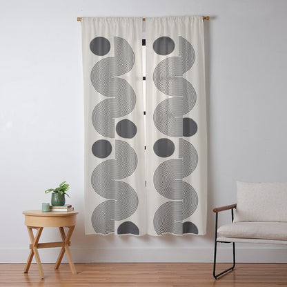 Abstraction_LINE_BLACK_DOT_VISUAL_ART_Minimlism_001A Window Curtain Gallery Image 9