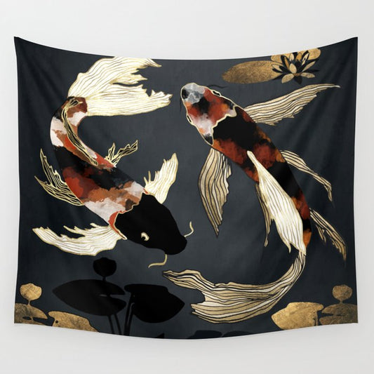 Metallic Koi IV Wall Tapestry Gallery Image 1