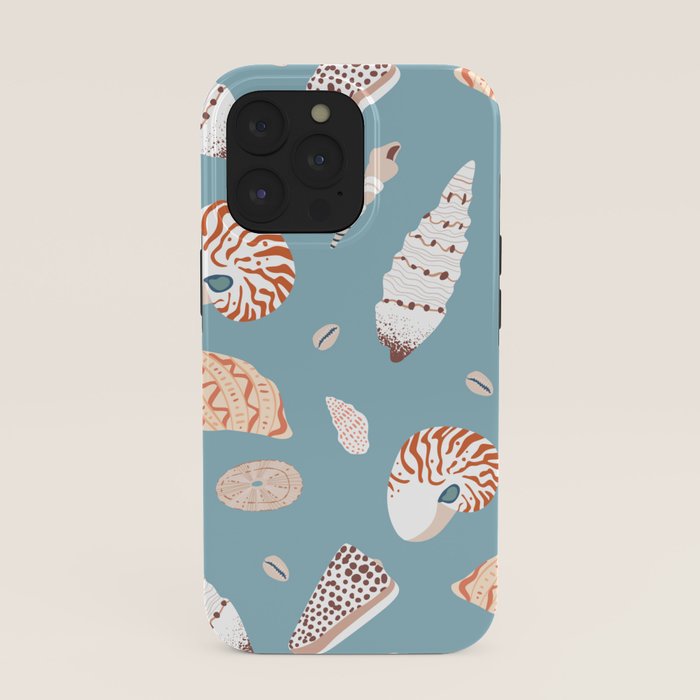 Vintage sea shell flat illustration pattern iPhone Case Gallery Image 39