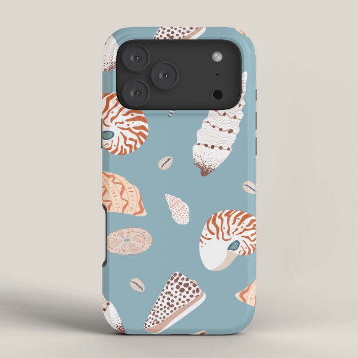 Vintage sea shell flat illustration pattern iPhone Case Gallery Image 4