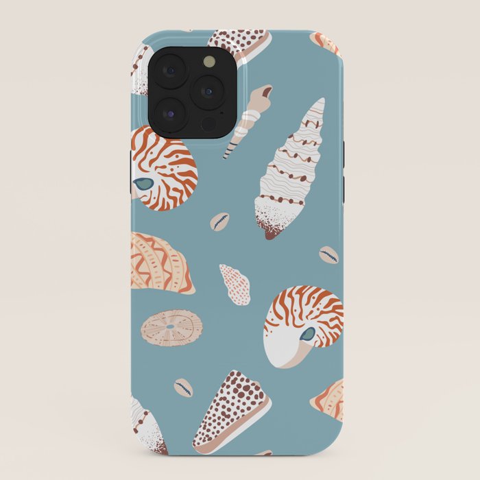 Vintage sea shell flat illustration pattern iPhone Case Gallery Image 40