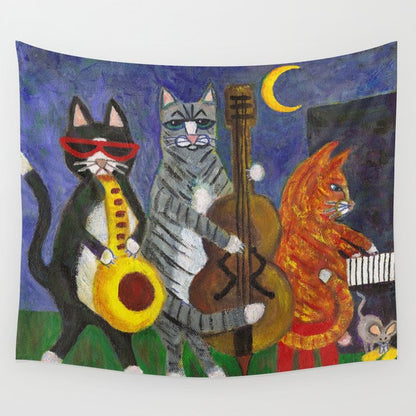 Jazz Cats Wall Tapestry Gallery Image 2