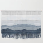 Indigo Abstract Watercolor Mountains Wall Hanging Gallery Image 1