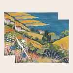 Vibrant Mediterranean Coast Painting in Matisse Style with Blooming Flowers and Blue Waters Placemat Gallery Image 1