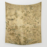 Antique 18th Century Chinoiserie Golden Garden Fresco 1740 Wall Tapestry Gallery Image 1