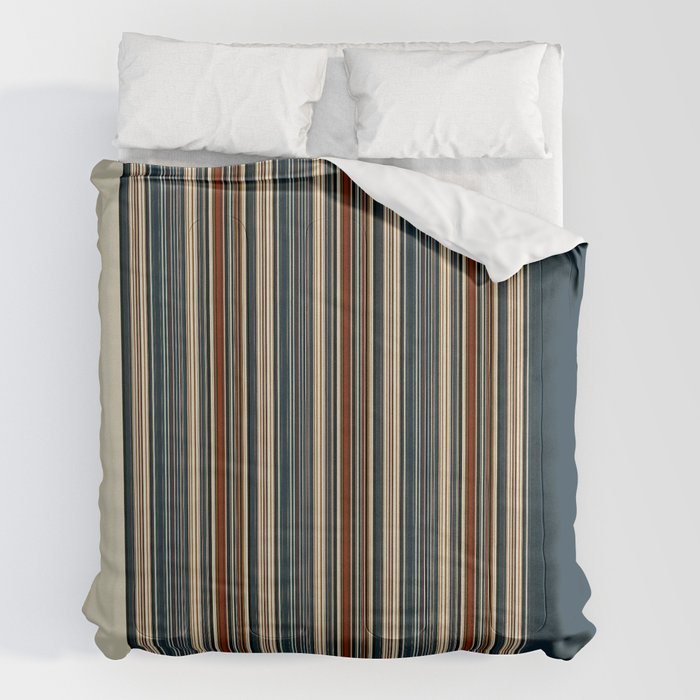 Dark Indigo Tan Stripes Comforter Gallery Image 7