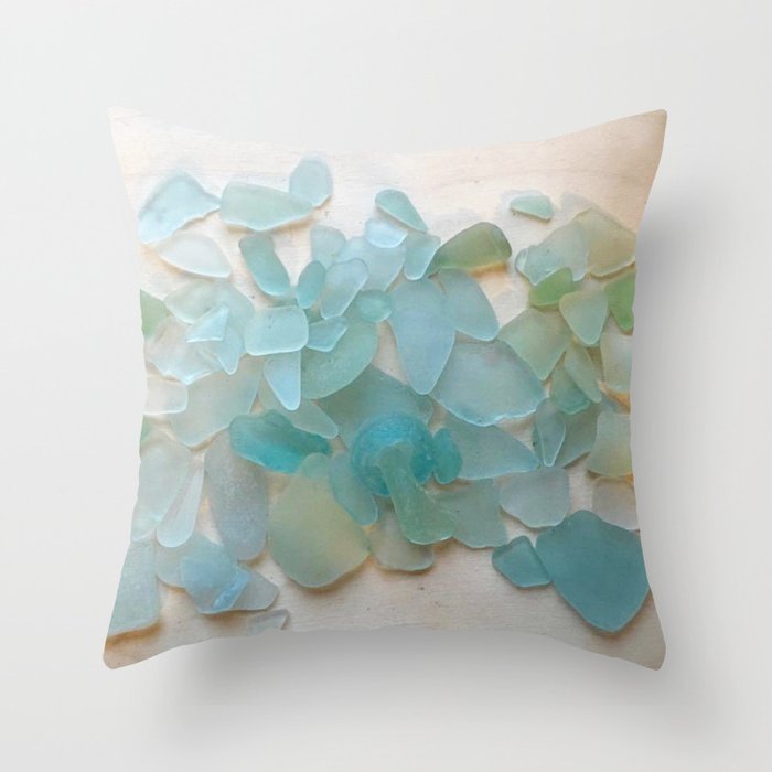 Ocean Hue Sea Glass Throw Pillow Gallery Image 4
