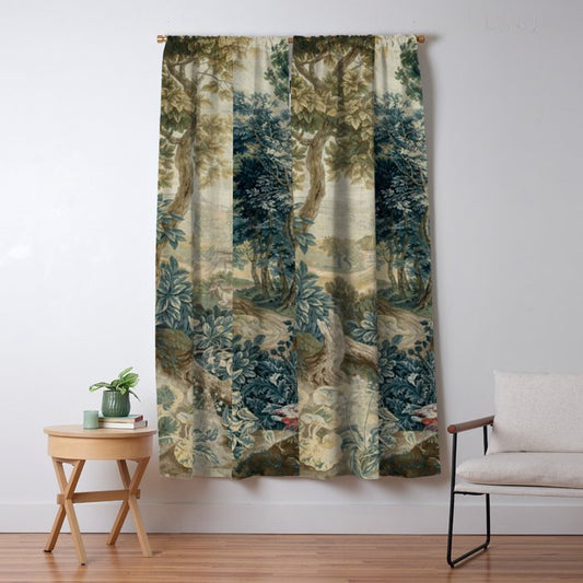 Antique 18th Century Flemish Verdure Tapestry Window Curtain Gallery Image 1