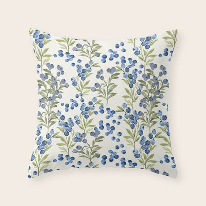 âWild Blueberryâ - Botanical Pattern Throw Pillow Gallery Image 4