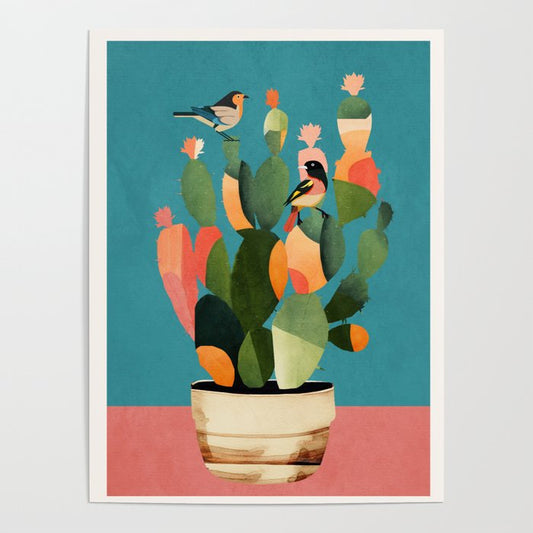 Cactus and Birds 2 Poster Gallery Image 1
