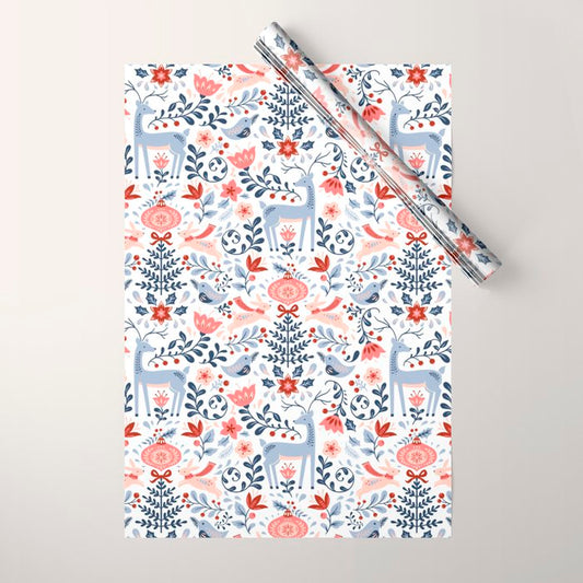 Folk Art Christmas Wrapping Paper Gallery Image 1