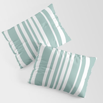 Classic Stripes XXXVII - Sage Green Pillow Sham Gallery Image 3
