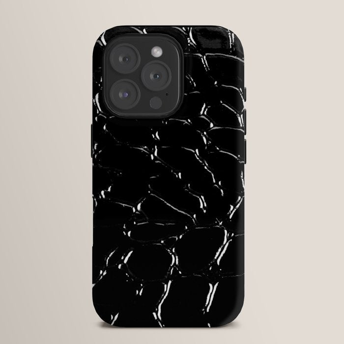Exotic Black Crocodile Patent Leather iPhone Case Gallery Image 15