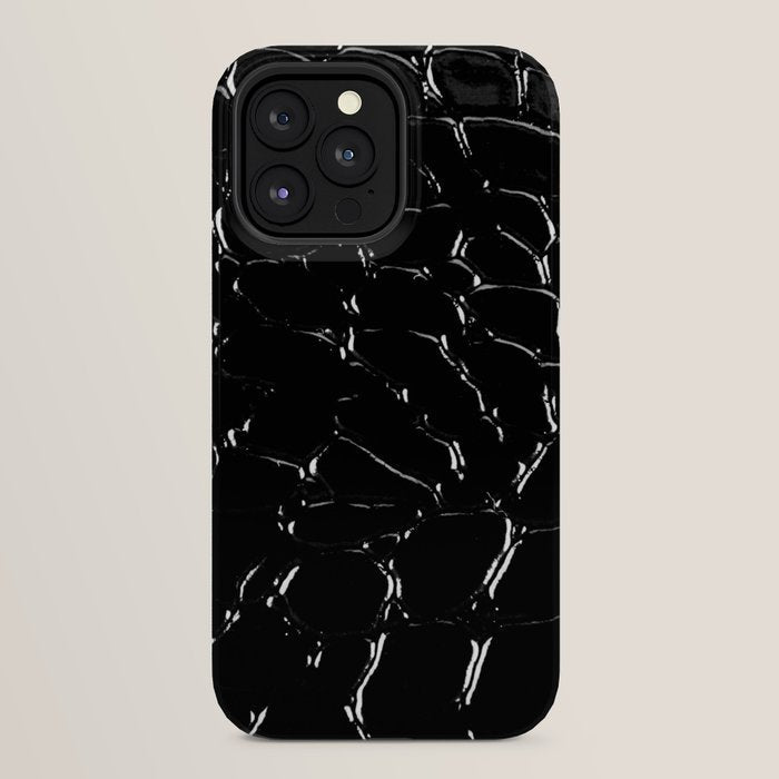 Exotic Black Crocodile Patent Leather iPhone Case Gallery Image 32