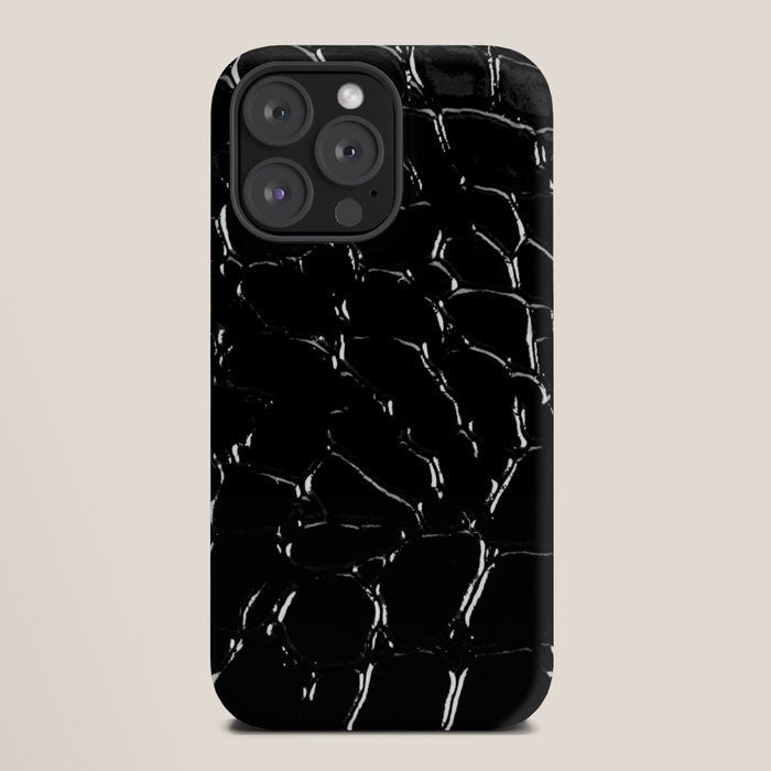 Exotic Black Crocodile Patent Leather iPhone Case Gallery Image 20