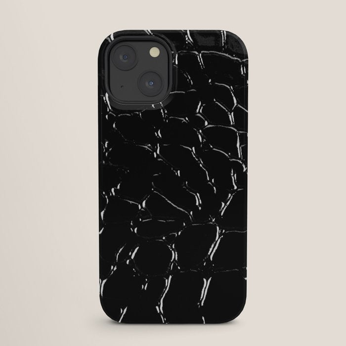 Exotic Black Crocodile Patent Leather iPhone Case Gallery Image 25