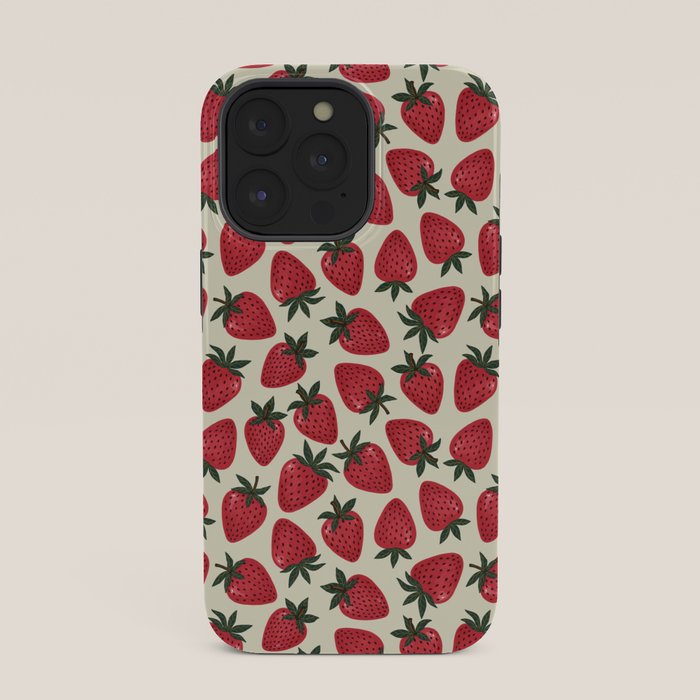 Hand Drawn Vintage Strawberry Pattern iPhone Case Gallery Image 35