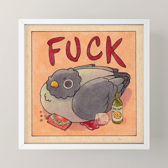 'Fuck' Pigeon 05 Mini Art Print Gallery Image 4