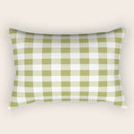 Gingham Large Green White Rectangular Pillow Gallery Image 1