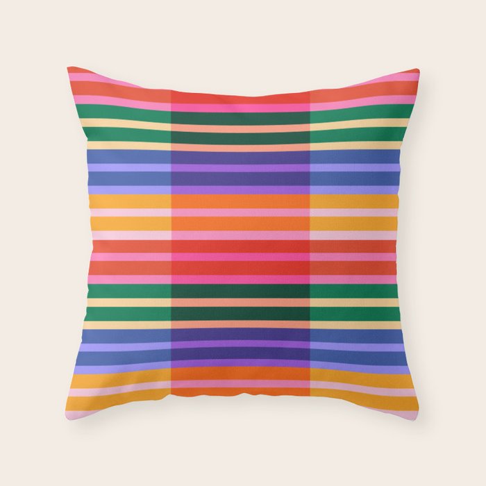 Color Block Stripes Throw Pillow Gallery Image 2