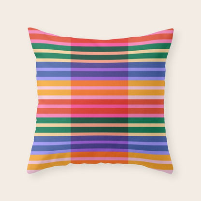 Color Block Stripes Throw Pillow Gallery Image 3