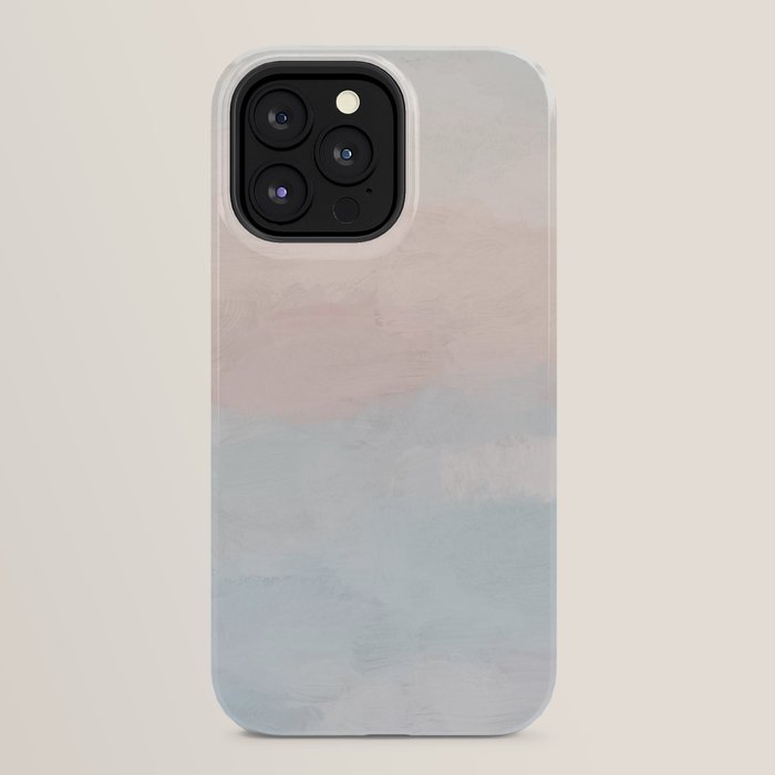 Soothing Seas I - Soft Pink and Blue Sunrise Horizon Ocean for Nursery Abstract Coastal Painting Art iPhone Case Gallery Image 32