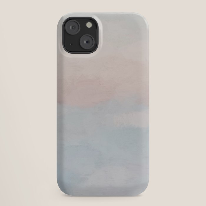 Soothing Seas I - Soft Pink and Blue Sunrise Horizon Ocean for Nursery Abstract Coastal Painting Art iPhone Case Gallery Image 18