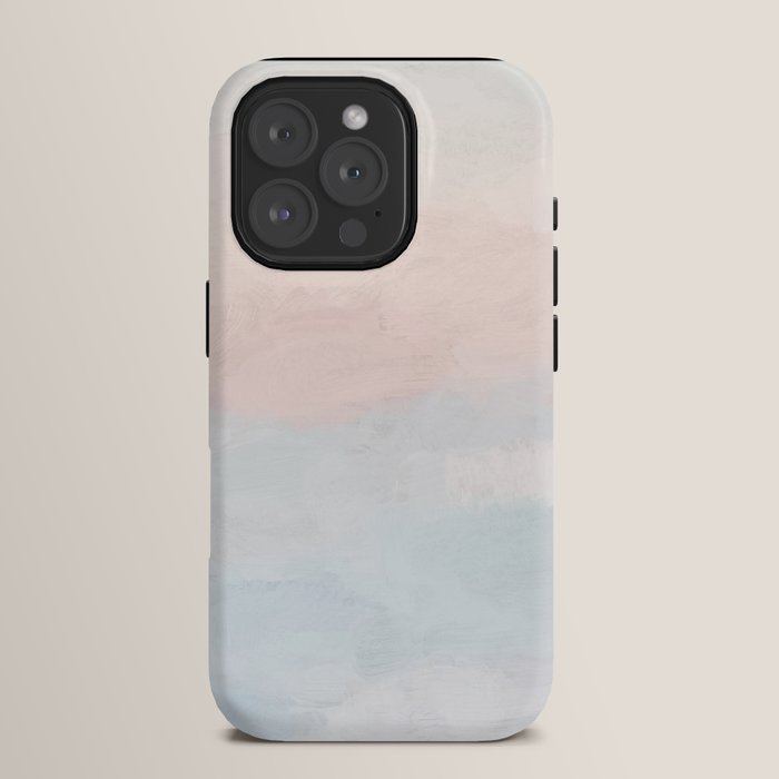 Soothing Seas I - Soft Pink and Blue Sunrise Horizon Ocean for Nursery Abstract Coastal Painting Art iPhone Case Gallery Image 15