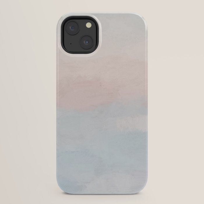 Soothing Seas I - Soft Pink and Blue Sunrise Horizon Ocean for Nursery Abstract Coastal Painting Art iPhone Case Gallery Image 30