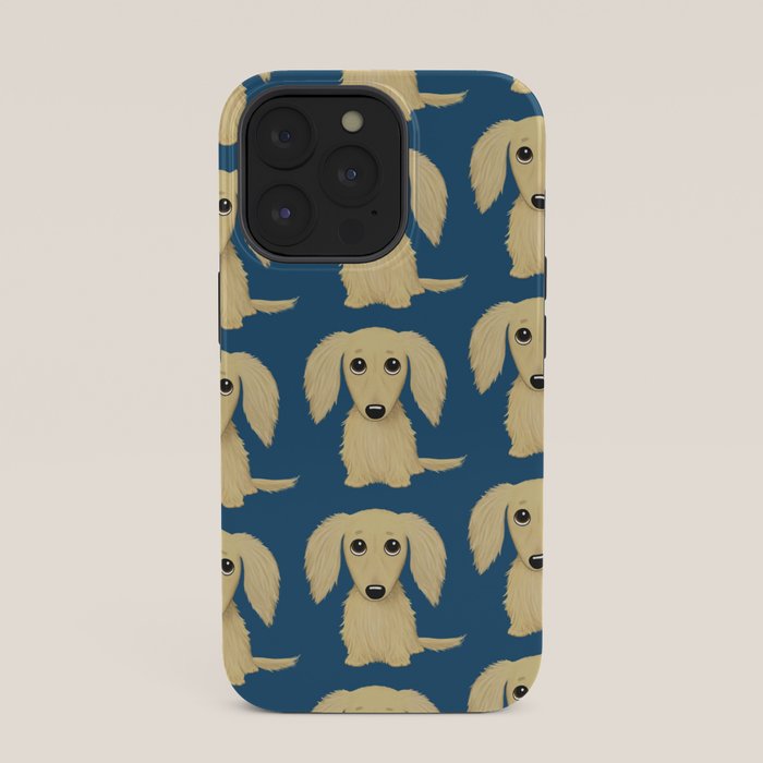 Longhaired Cream Dachshund Cartoon Dog iPhone Case Gallery Image 35