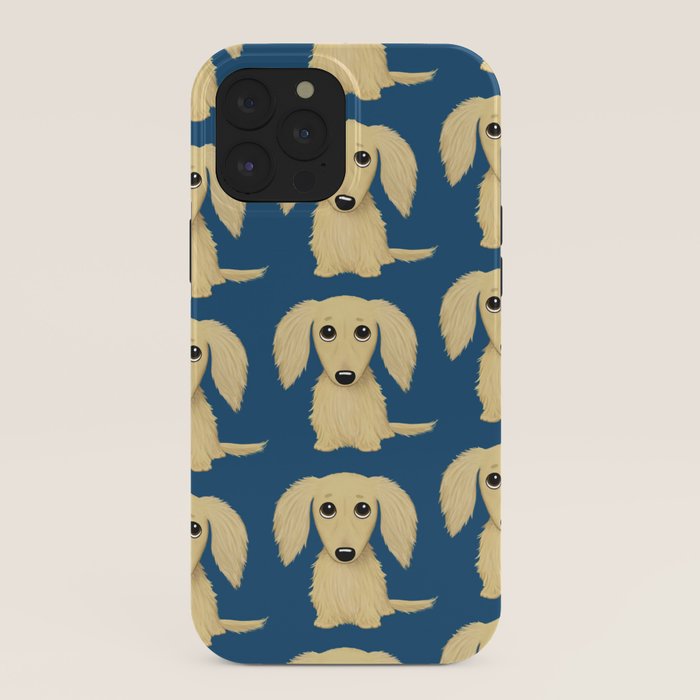 Longhaired Cream Dachshund Cartoon Dog iPhone Case Gallery Image 40