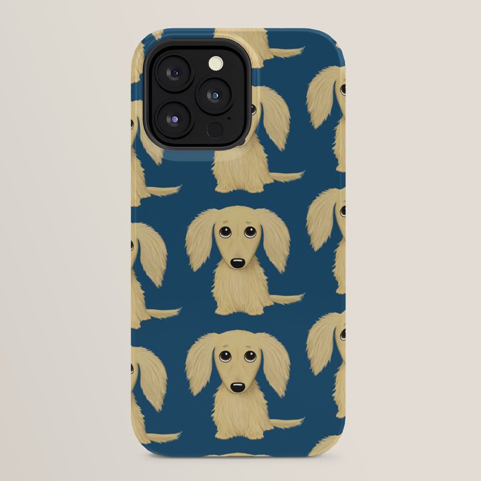 Longhaired Cream Dachshund Cartoon Dog iPhone Case Gallery Image 32