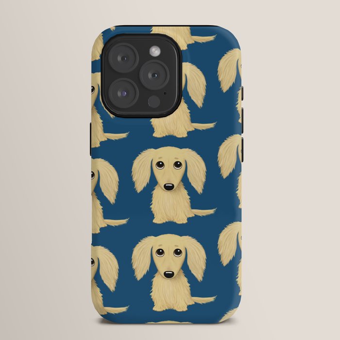Longhaired Cream Dachshund Cartoon Dog iPhone Case Gallery Image 15