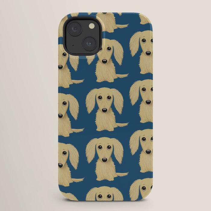 Longhaired Cream Dachshund Cartoon Dog iPhone Case Gallery Image 26