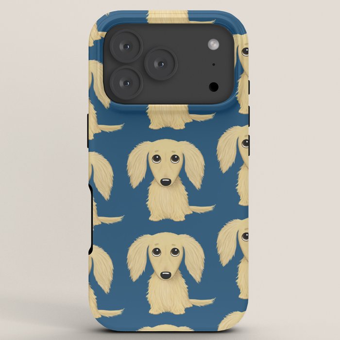 Longhaired Cream Dachshund Cartoon Dog iPhone Case Gallery Image 7