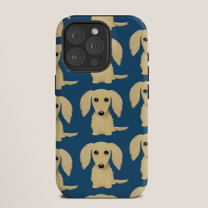 Longhaired Cream Dachshund Cartoon Dog iPhone Case Gallery Image 11