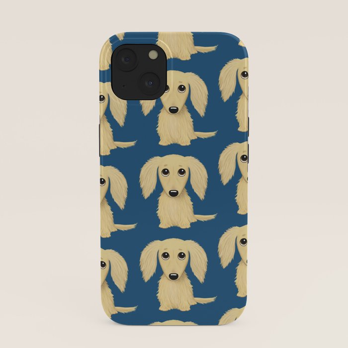 Longhaired Cream Dachshund Cartoon Dog iPhone Case Gallery Image 37