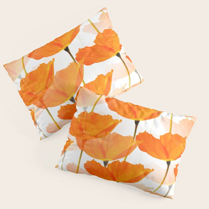Orange Poppies On A White Background #decor #society6 #buyart Pillow Sham Gallery Image 1