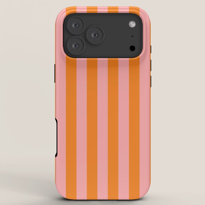 Bold Vertical Stripes Pattern (pink/orange) iPhone Case Gallery Image 8