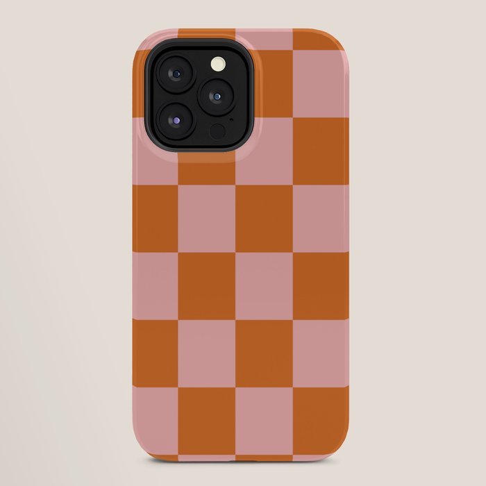 Checkerboard Check Pattern in Pink and Orange iPhone Case Gallery Image 28