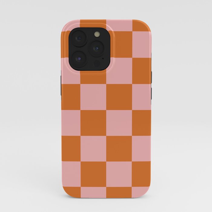 Checkerboard Check Pattern in Pink and Orange iPhone Case Gallery Image 39