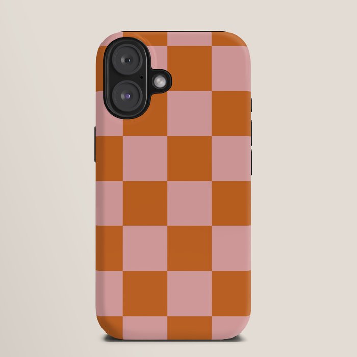 Checkerboard Check Pattern in Pink and Orange iPhone Case Gallery Image 9