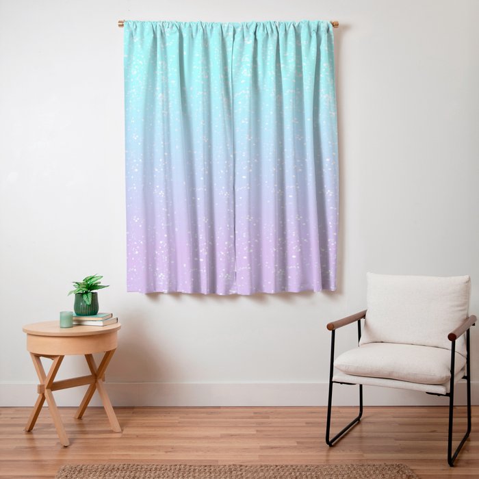 turquoise and lavender pastel bokeh effect ombre gradient Window Curtain Gallery Image 7