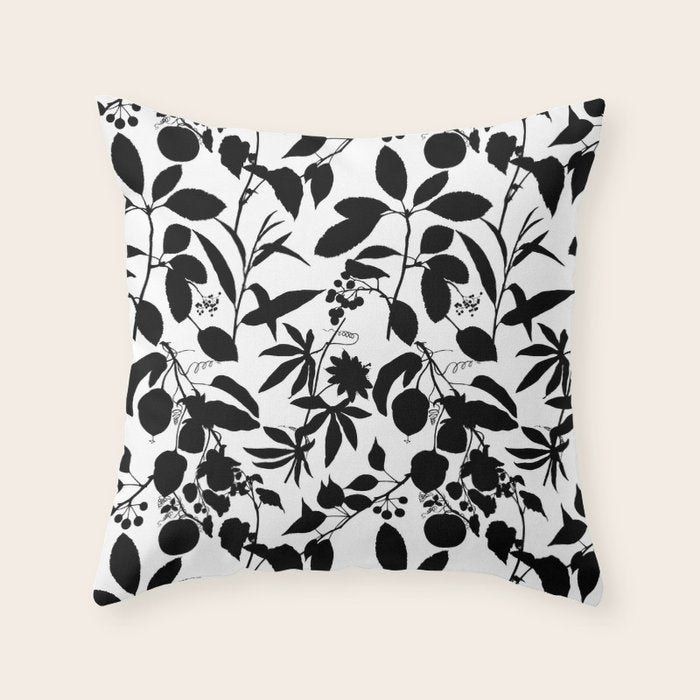 Exotic Passionflower Bold Botanical Silhouettes Throw Pillow Gallery Image 6