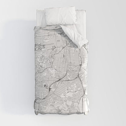 San Francisco White Map Duvet Cover Gallery Image 9