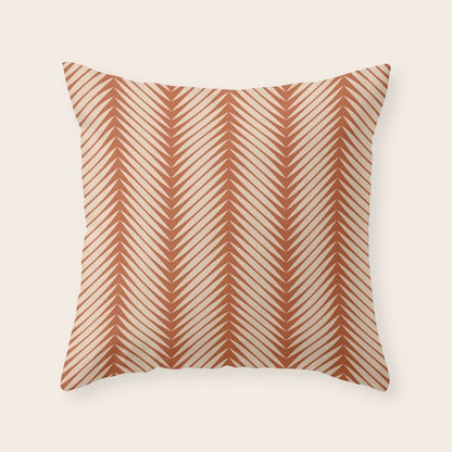 Palm Leaf Pattern - Orange Throw Pillow Gallery Image 2