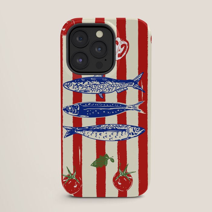 Sardines and Tomato Mediterranean Doodle iPhone Case Gallery Image 27